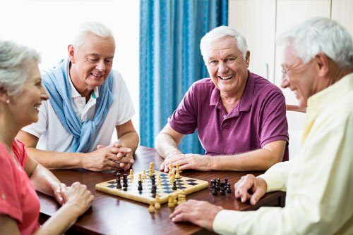 Friends Playing Chess